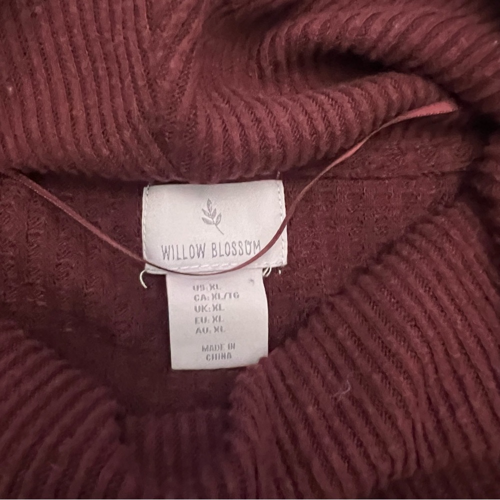 Women's Burgundy Sweater - Picture 2 of 2